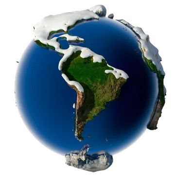 Earth Globe with Melting Polar Ice