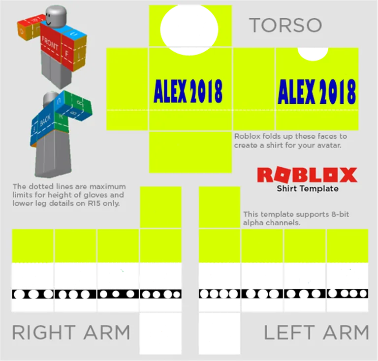 Templat Kaos Avatar Roblox Alex 2018