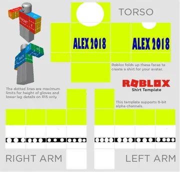 Roblox Alex 2018 Avatar Shirt Template
