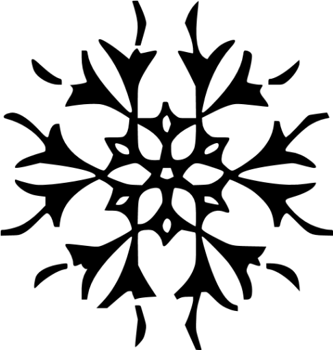 Silhouette noire de flocon radial
