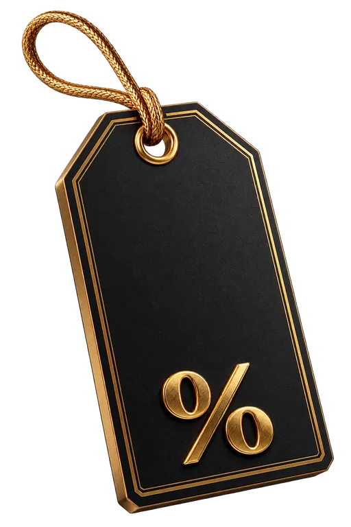 Black and Gold Discount Tag