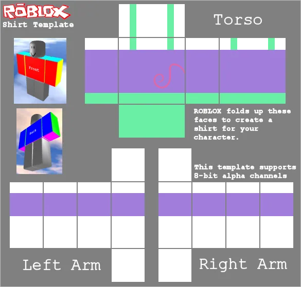 خريطة نسيج قالب قميص Roblox