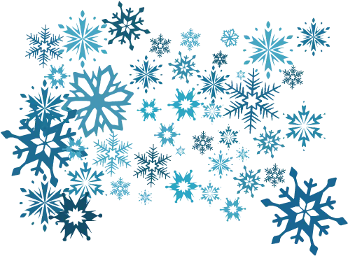 Blue Snowflake Pattern on White
