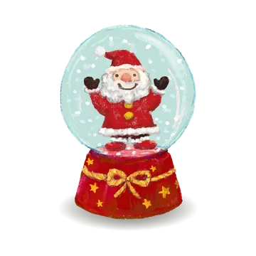 Santa Claus Snow Globe Illustration