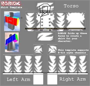 Roblox Shirt Template with Torso and Arms