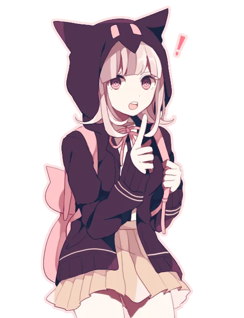 Anime Girl in a Cat-Ear Hoodie