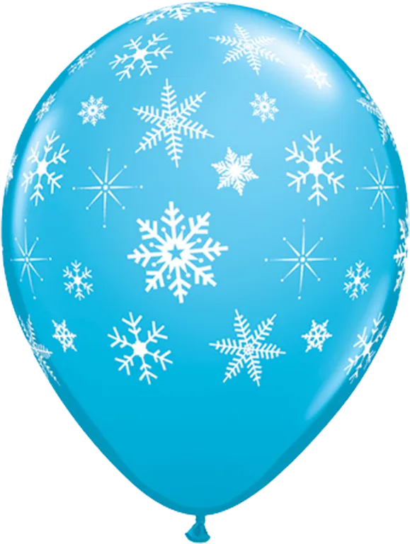 Blue Balloon with White Snowflakes
