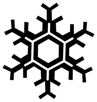 Black Geometric Snowflake Outline