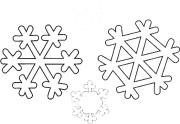 Three outlined snowflake designs