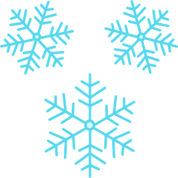 Three Turquoise Snowflake Line Drawings