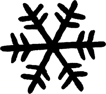 Black Hand-Drawn Snowflake Symbol