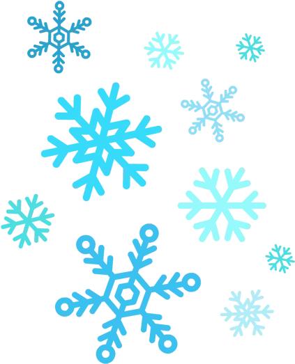 Colorful Snowflake Illustration Set