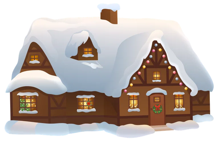 Snow-Covered Gingerbread House