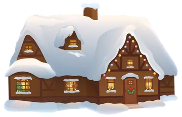 Snow-Covered Gingerbread House