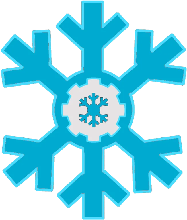 Blue Snowflake Icon with Center Detail