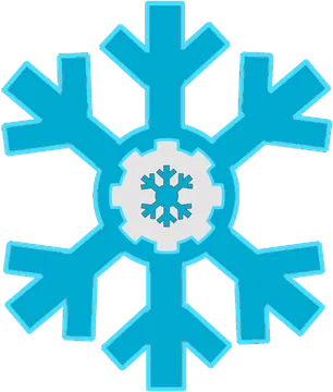 Blue Snowflake Icon with Center Detail