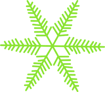 Bright Green Six-Arm Snowflake