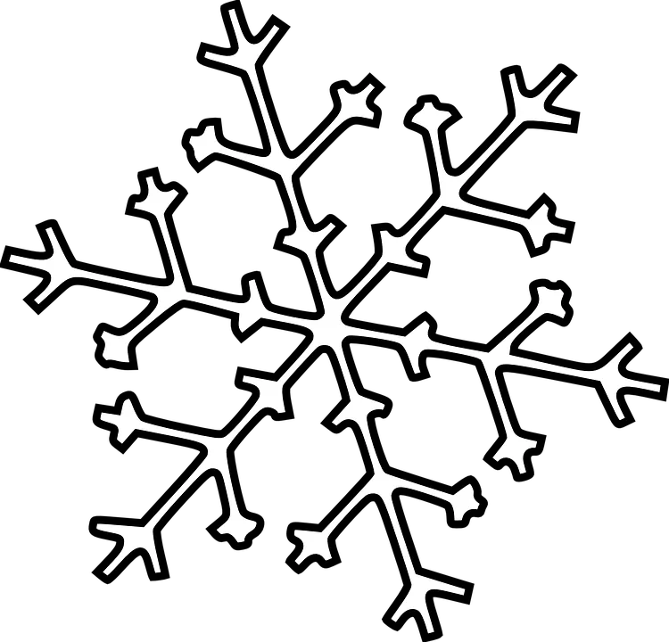 Black Outline Snowflake Drawing