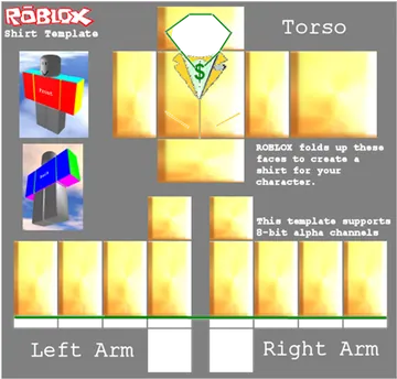 Roblox Shirt Template with Gold Panels