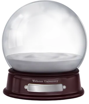 Empty Glass Snow Globe on Dark Base
