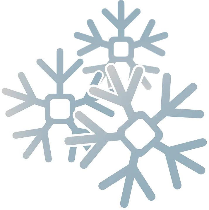 Three Pale Blue Snowflake Illustrations