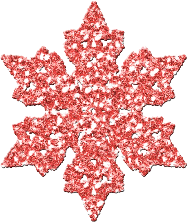 Red Glitter Six-Point Snowflake