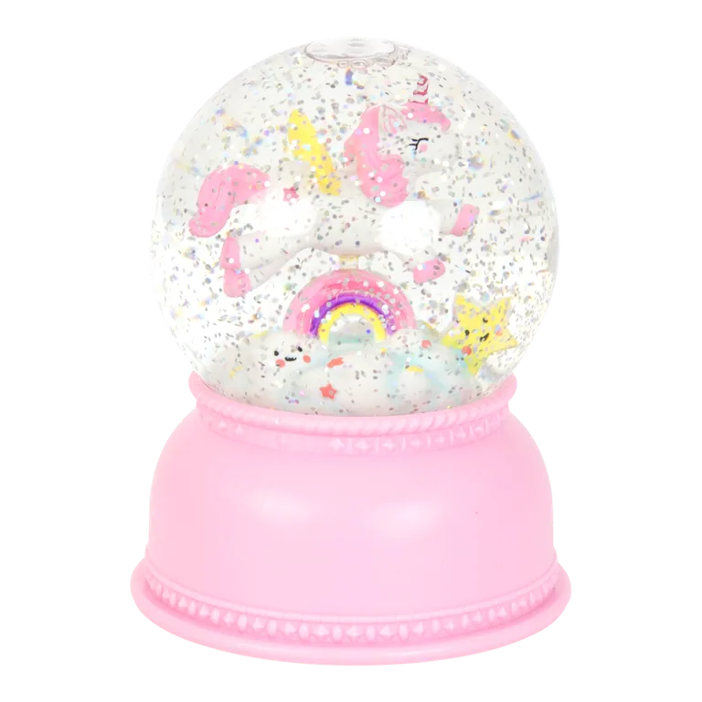 Pink Unicorn Glitter Snow Globe