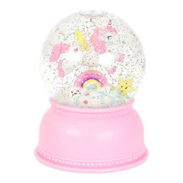 Pink Unicorn Glitter Snow Globe