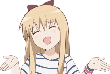 Smiling Anime Girl in a Striped Shirt