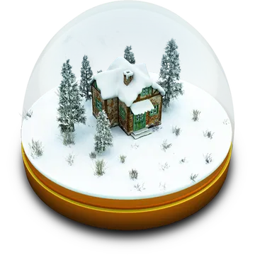 Snow-Covered Cabin in a Snow Globe