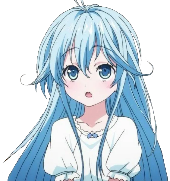 Blue-Haired Anime Girl Illustration