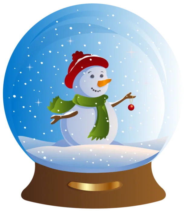 Snowman in a Blue Snow Globe