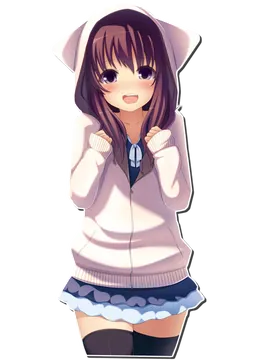 Anime Girl in a Pink Hoodie