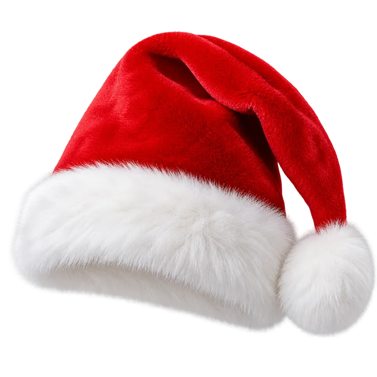 Red Santa Hat with White Fur Trim