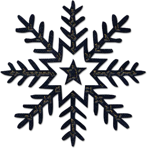 Dark Blue Embroidered Snowflake Ornament