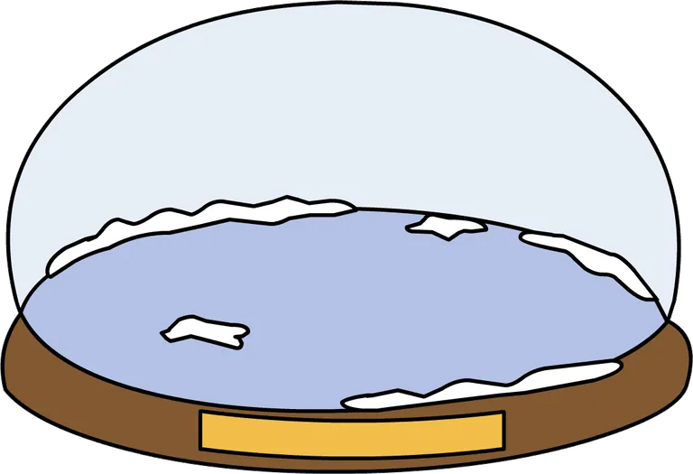 Illustrated Snow Globe with Winter Landscape