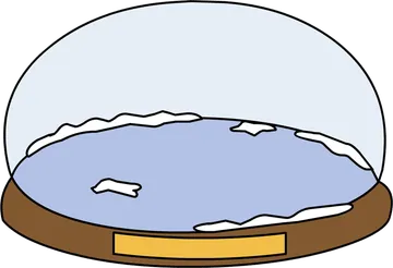 Illustrated Snow Globe with Winter Landscape