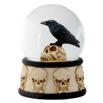 Raven and Skull Snow Globe