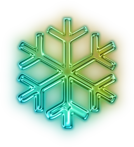 Glowing turquoise and green snowflake