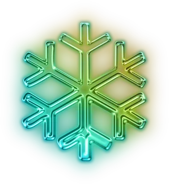 Glowing turquoise and green snowflake