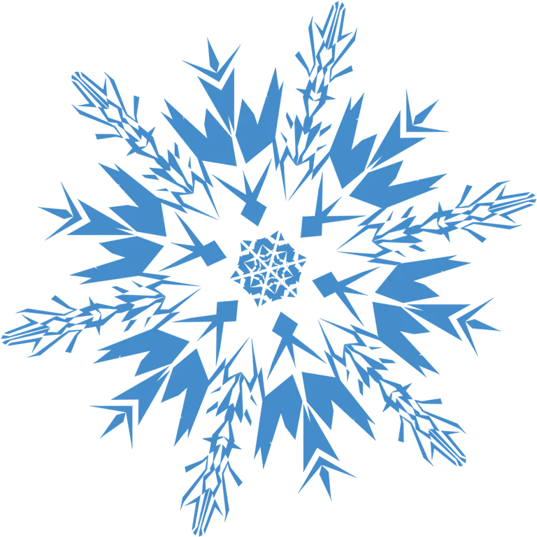 Ilustración geométrica de copo de nieve azul
