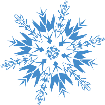 Ilustración geométrica de copo de nieve azul