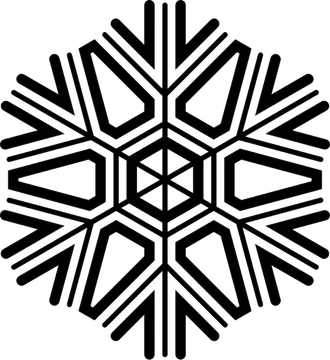 Black Geometric Snowflake Line Art