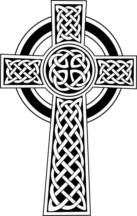 Black and White Celtic Cross Knotwork