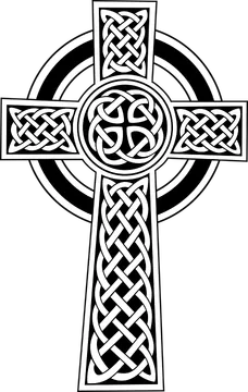 Black and White Celtic Cross Knotwork