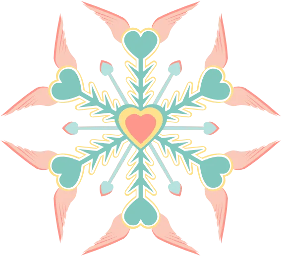 Heart and Arrow Snowflake Ornament