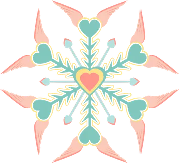 Heart and Arrow Snowflake Ornament