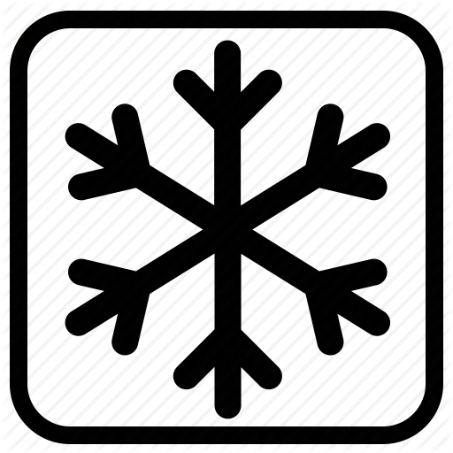 Black Snowflake Icon in Rounded Square