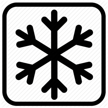 Black Snowflake Icon in Rounded Square
