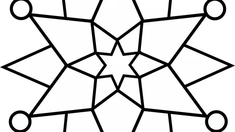 Arte lineal de estrella geométrica negra